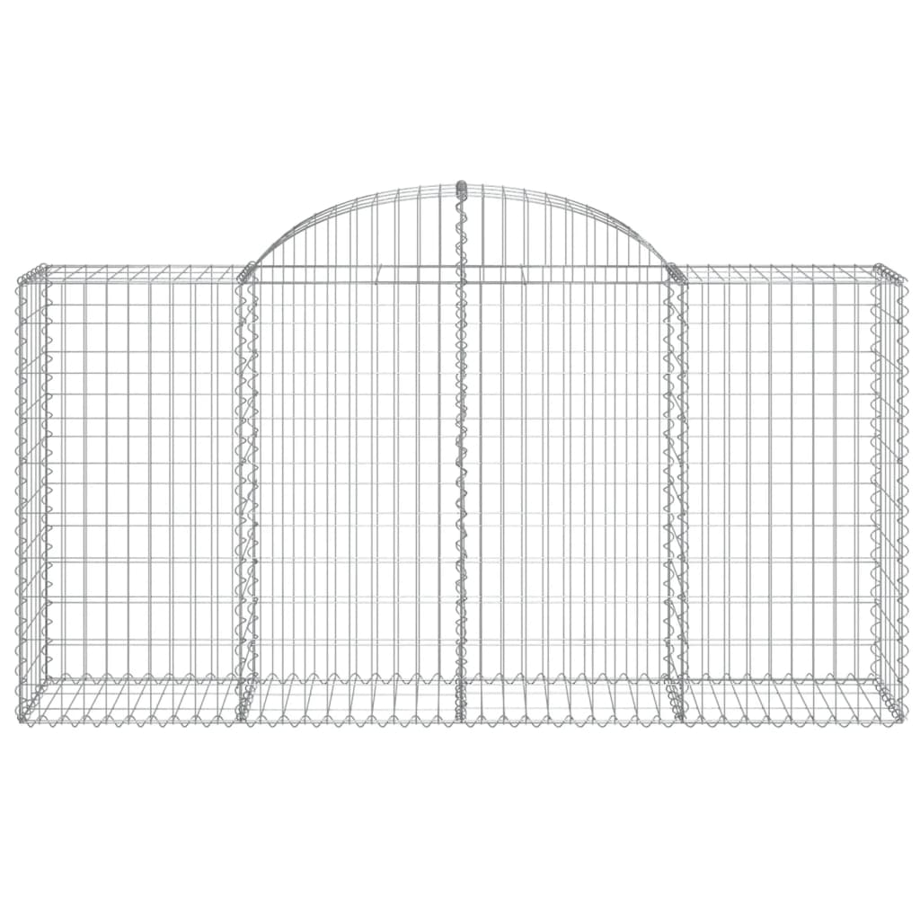 vidaXL Cestos gabião arqueados 20 pcs 200x50x100/120 ferro galvanizado