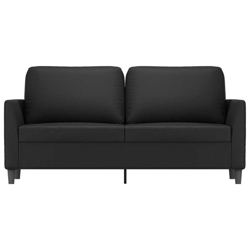 vidaXL Sofá de 2 lugares 140 cm couro artificial preto