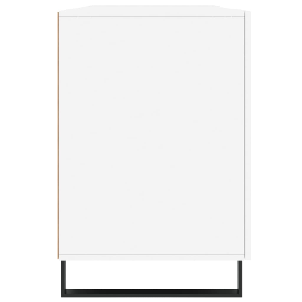 vidaXL Secretária 140x50x75 cm derivados de madeira branco brilhante