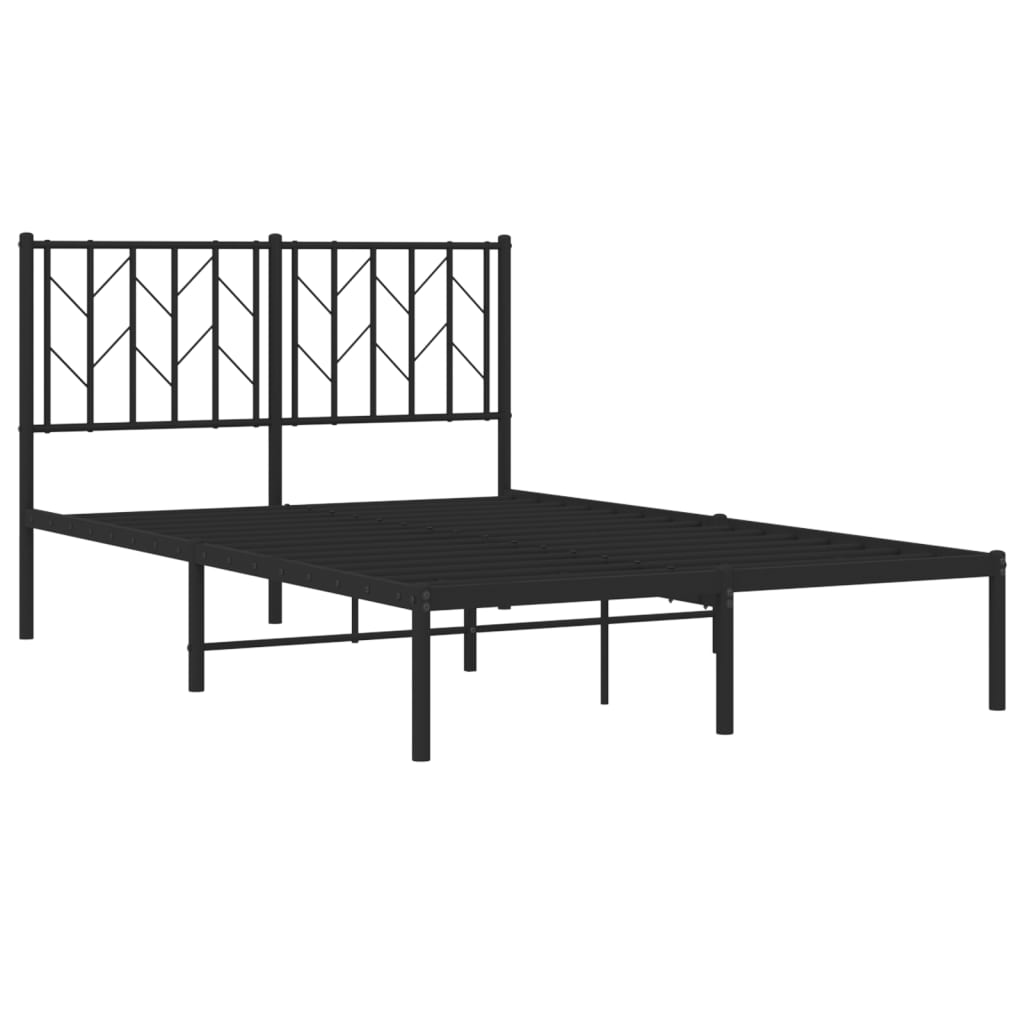 vidaXL Estrutura de cama com cabeceira 120x190 cm metal preto