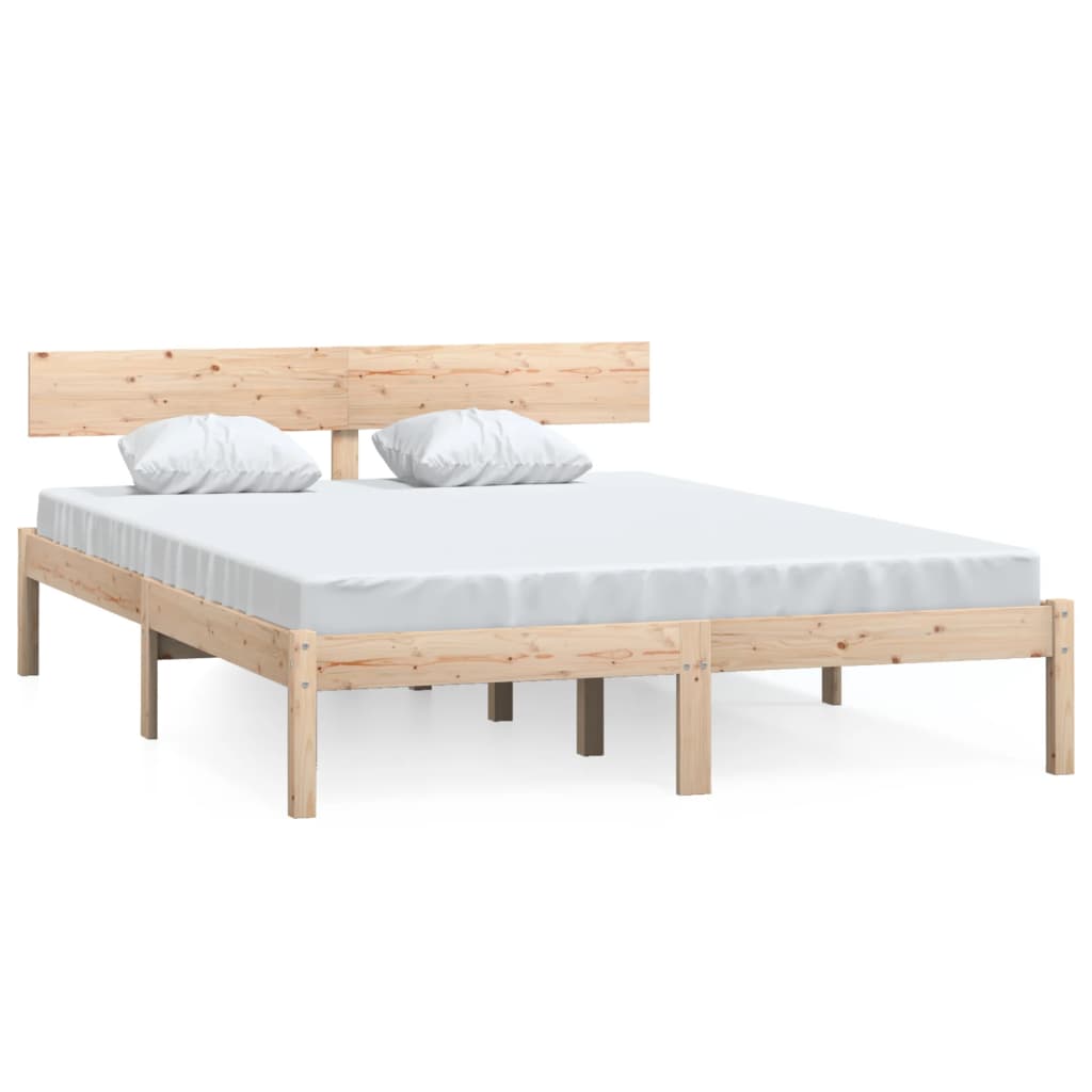 vidaXL Estrutura de cama sem colchão 140x200 cm madeira maciça