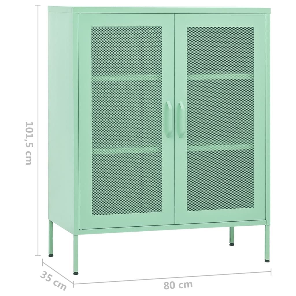 vidaXL Armário de arrumação aço 80x35x101,5 cm verde-hortelã