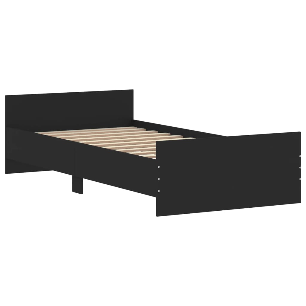 vidaXL Estrutura de cama 90x190 cm derivados de madeira preto