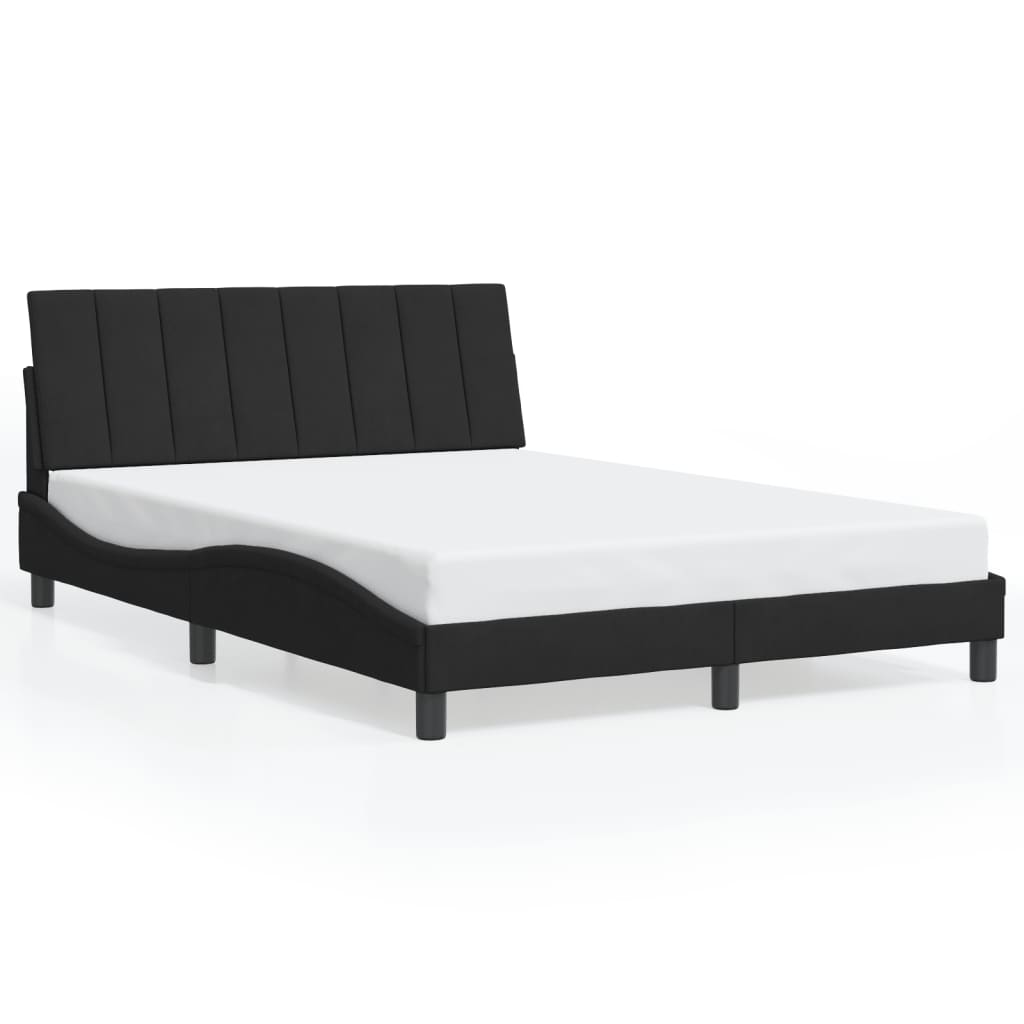 vidaXL Estrutura de cama c/ luzes LED 140x200 cm veludo preto