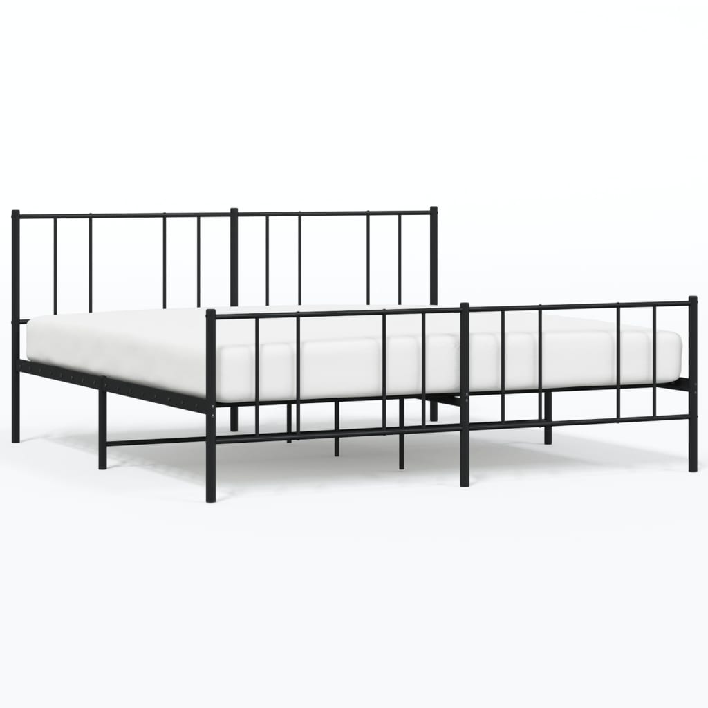 vidaXL Estrutura de cama sem colchão com pés 180x200 cm preto