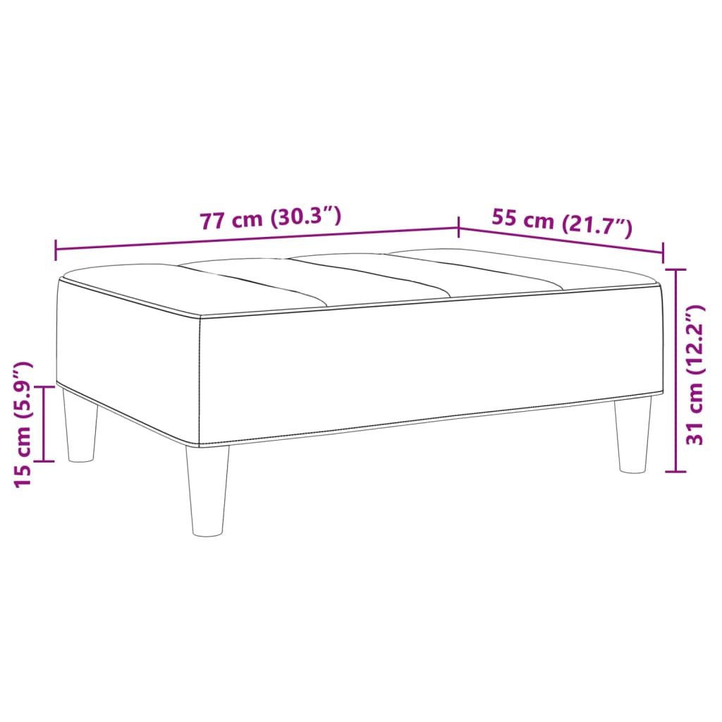 vidaXL Apoio de pés 77x55x31 cm veludo verde-escuro