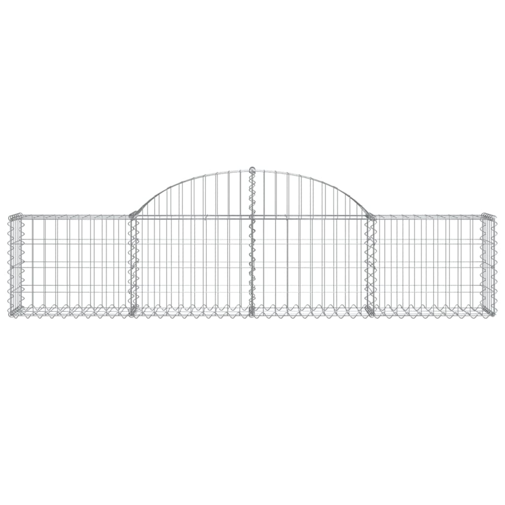 vidaXL Cestos gabião arqueados 4 pcs 200x30x40/60 cm ferro galvanizado