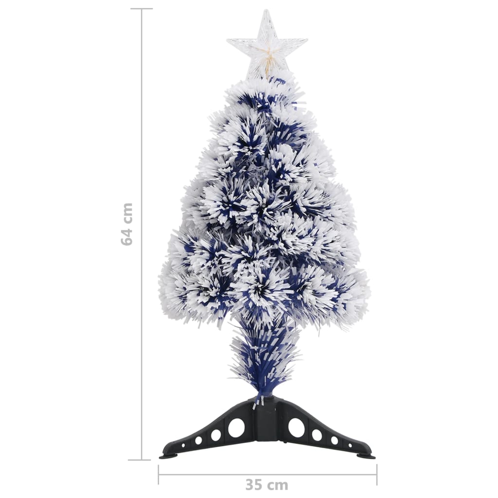 vidaXL Árvore Natal artificial pré-iluminada fibra ótica branco/azul