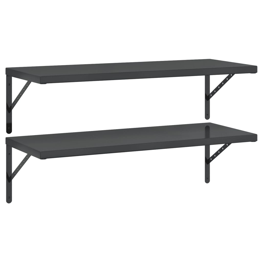 vidaXL Prateleiras de parede 2 pcs 100x40 cm aço inoxidável prateado