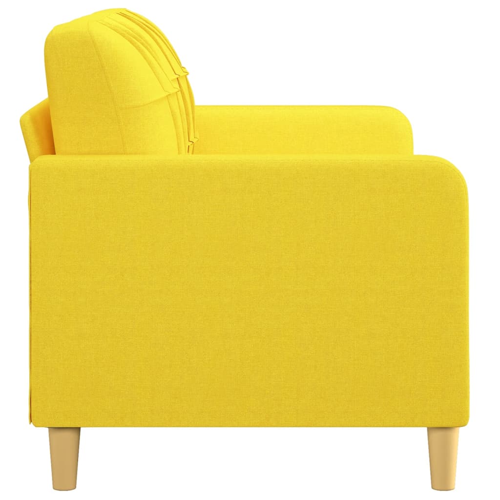 vidaXL Sofá de 2 lugares 140 cm tecido amarelo-claro