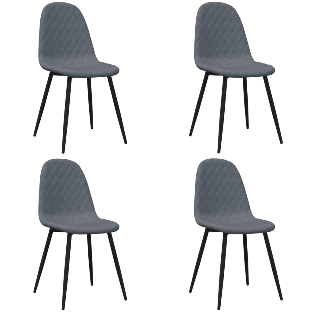 vidaXL Cadeiras de jantar 4 pcs veludo cinzento-escuro