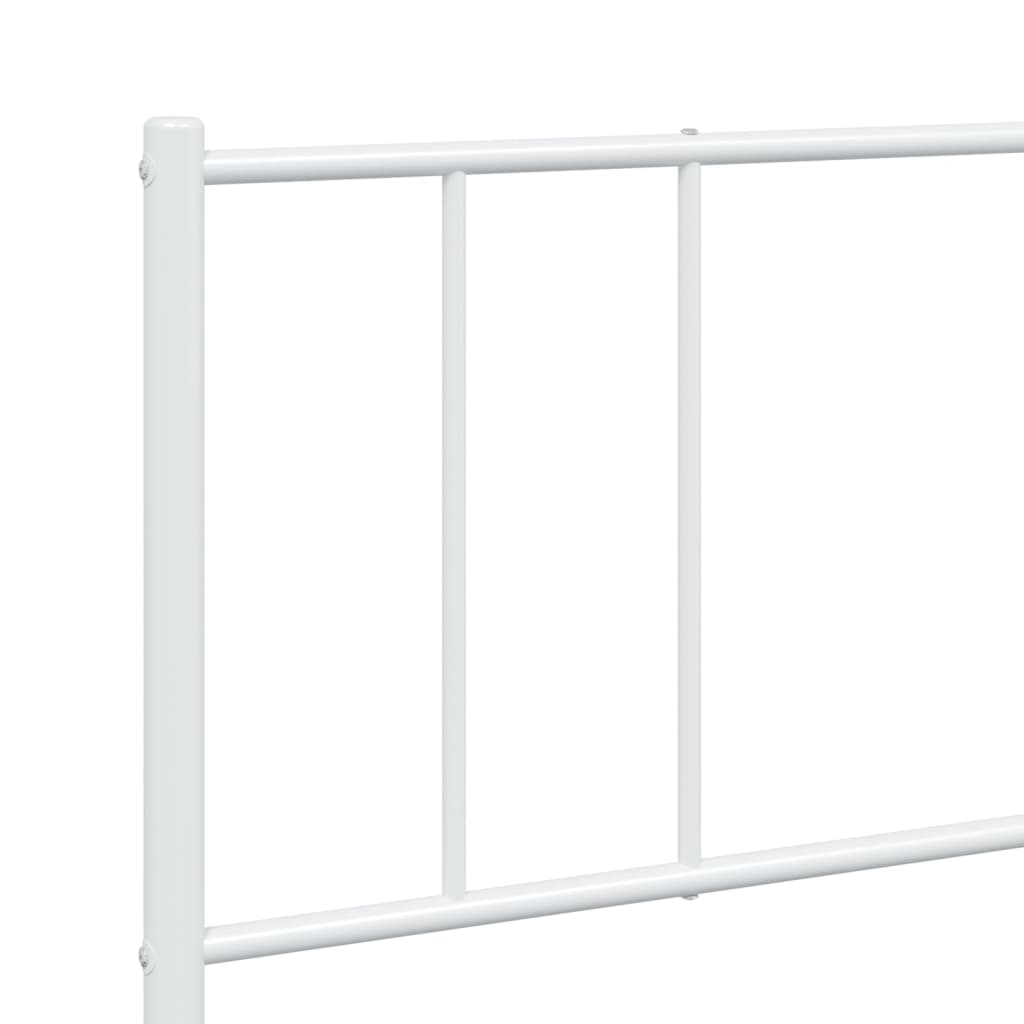 vidaXL Estrutura de cama com cabeceira e pés 193x203 cm metal branco