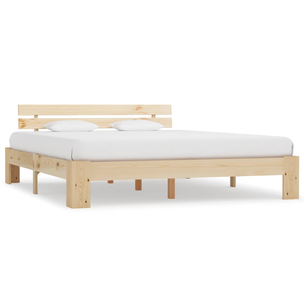 vidaXL Estrutura de cama com cabeceira 160x200 cm pinho maciço