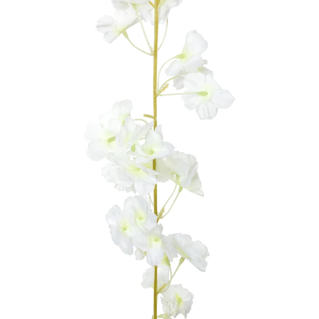 vidaXL Grinaldas de flores de Natal 6 pcs 180 cm branco