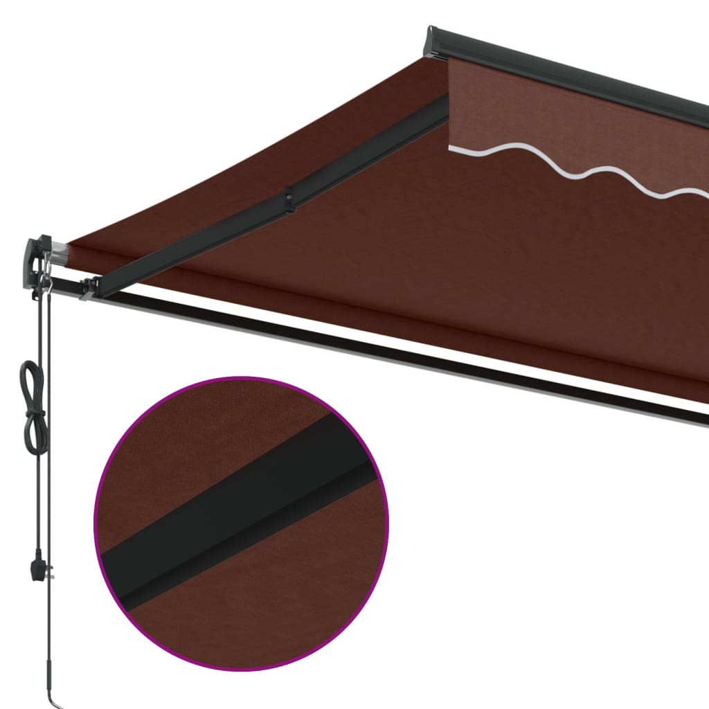 vidaXL Toldo retrátil automático 450x300 cm castanho