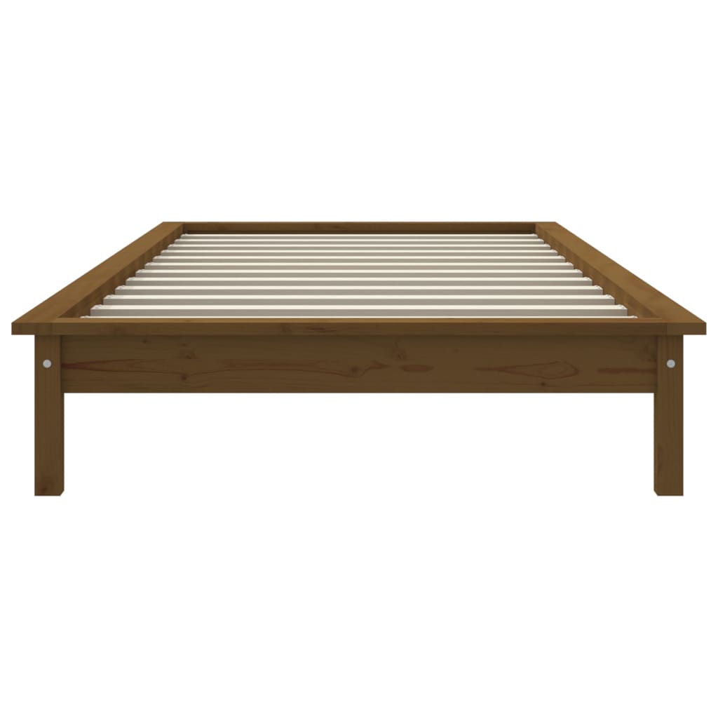 vidaXL Estrutura cama pequena solteiro 75x190 cm pinho castanho mel