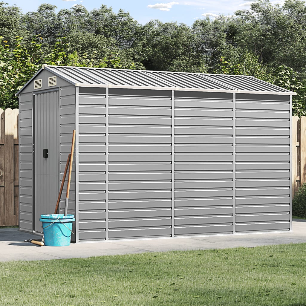 vidaXL Abrigo de jardim 191x300x198 cm aço galvanizado cinzento-claro