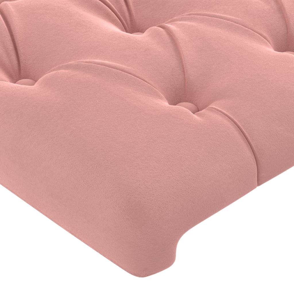 vidaXL Cabeceira cama c/ abas veludo 203x16x118/128 cm rosa