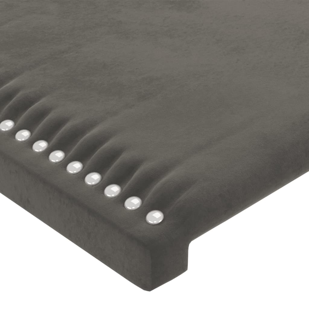 vidaXL Cabeceira cama c/ abas veludo 147x23x118/128 cm cinzento-escuro