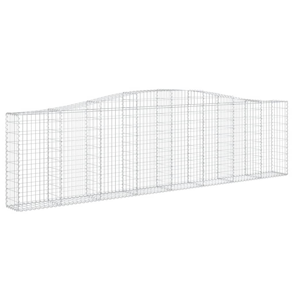 vidaXL Cestos gabião arqueados 6pcs 400x30x100/120cm ferro galvanizado