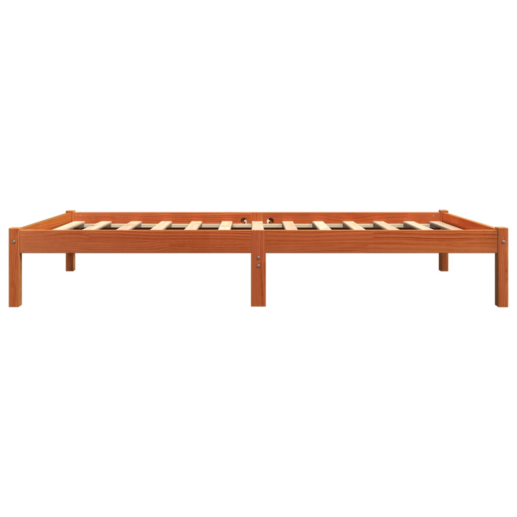 vidaXL Cama sem colchão 75x190 cm madeira de pinho maciça castanho-mel