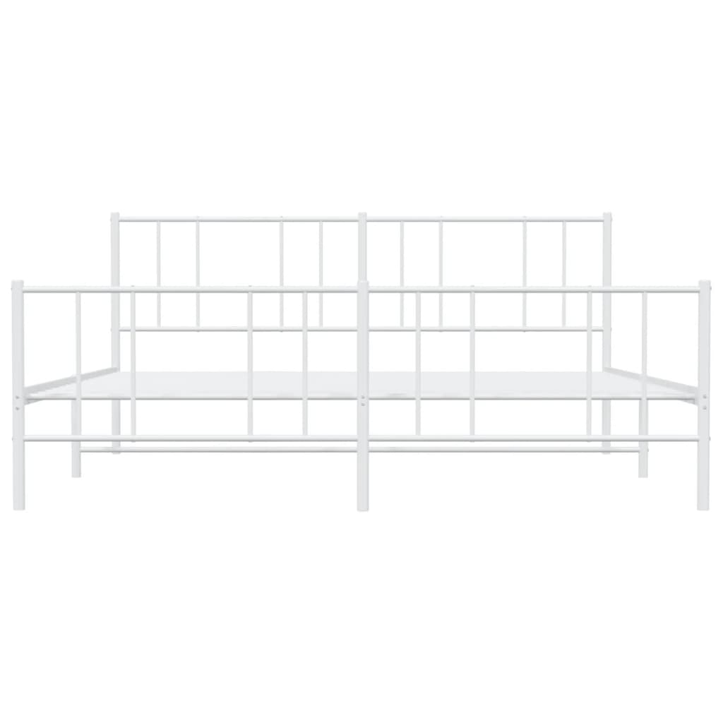 vidaXL Estrutura de cama com cabeceira e pés 183x213 cm metal branco