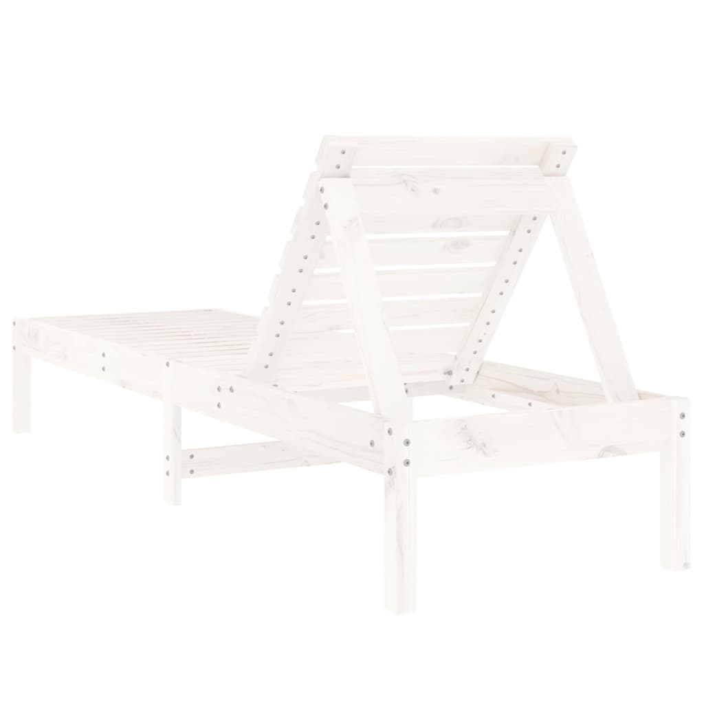 vidaXL Espreguiçadeiras 2 pcs 199,5x60x74 cm pinho maciço branco