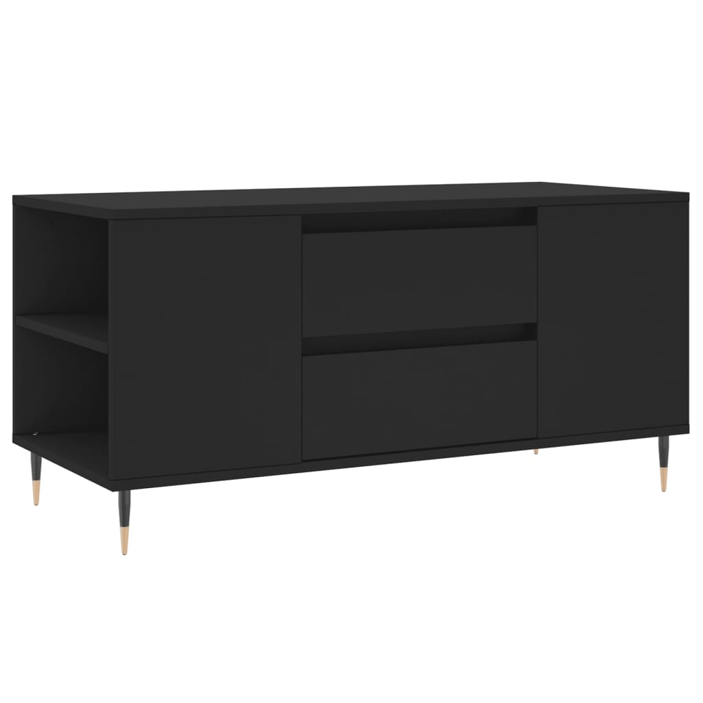 vidaXL Mesa de centro 102x44,5x50 cm derivados de madeira preto