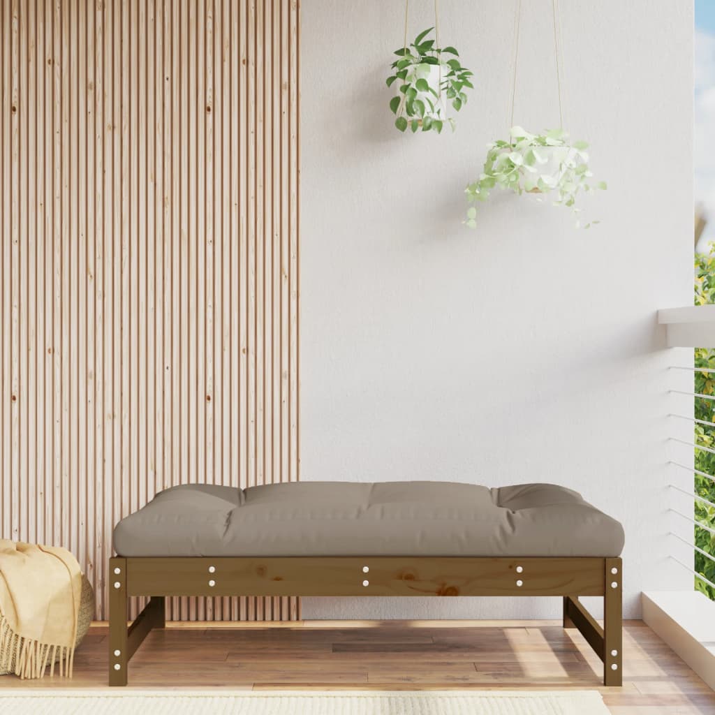 vidaXL Apoio de pés para jardim 120x80 cm pinho maciço castanho-mel