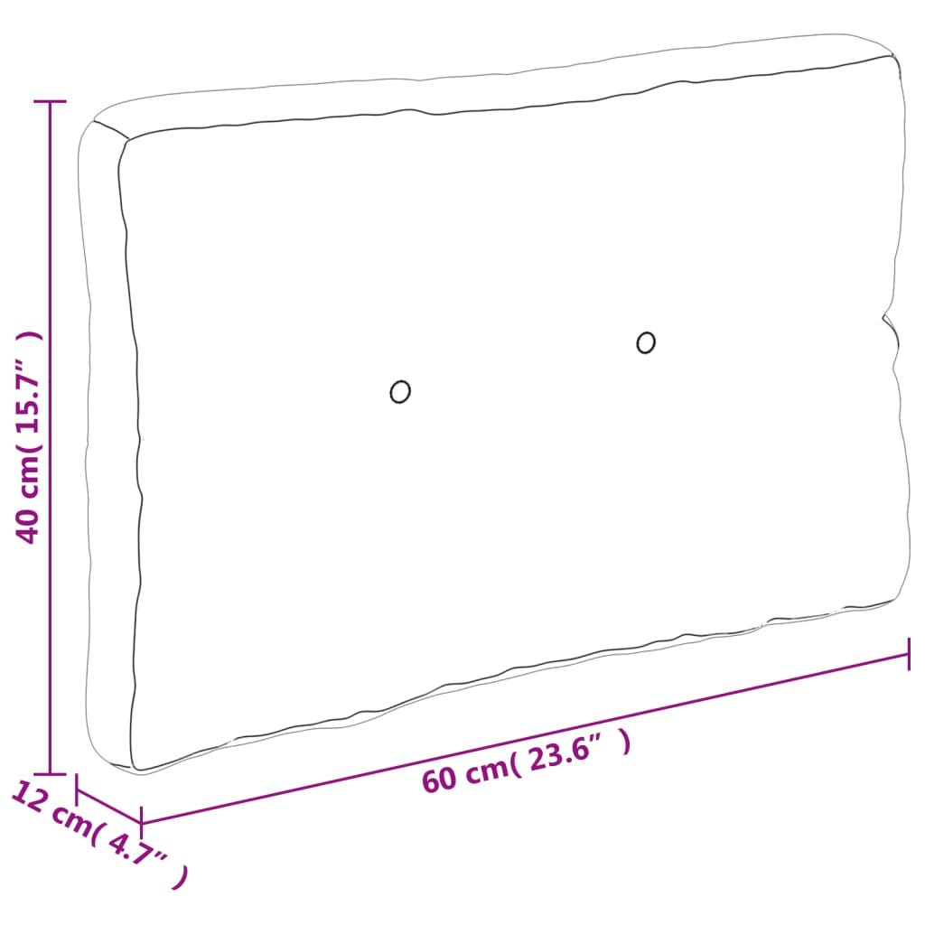 vidaXL Almofadão para sofá de paletes 60x40x12 cm tecido padrão folhas