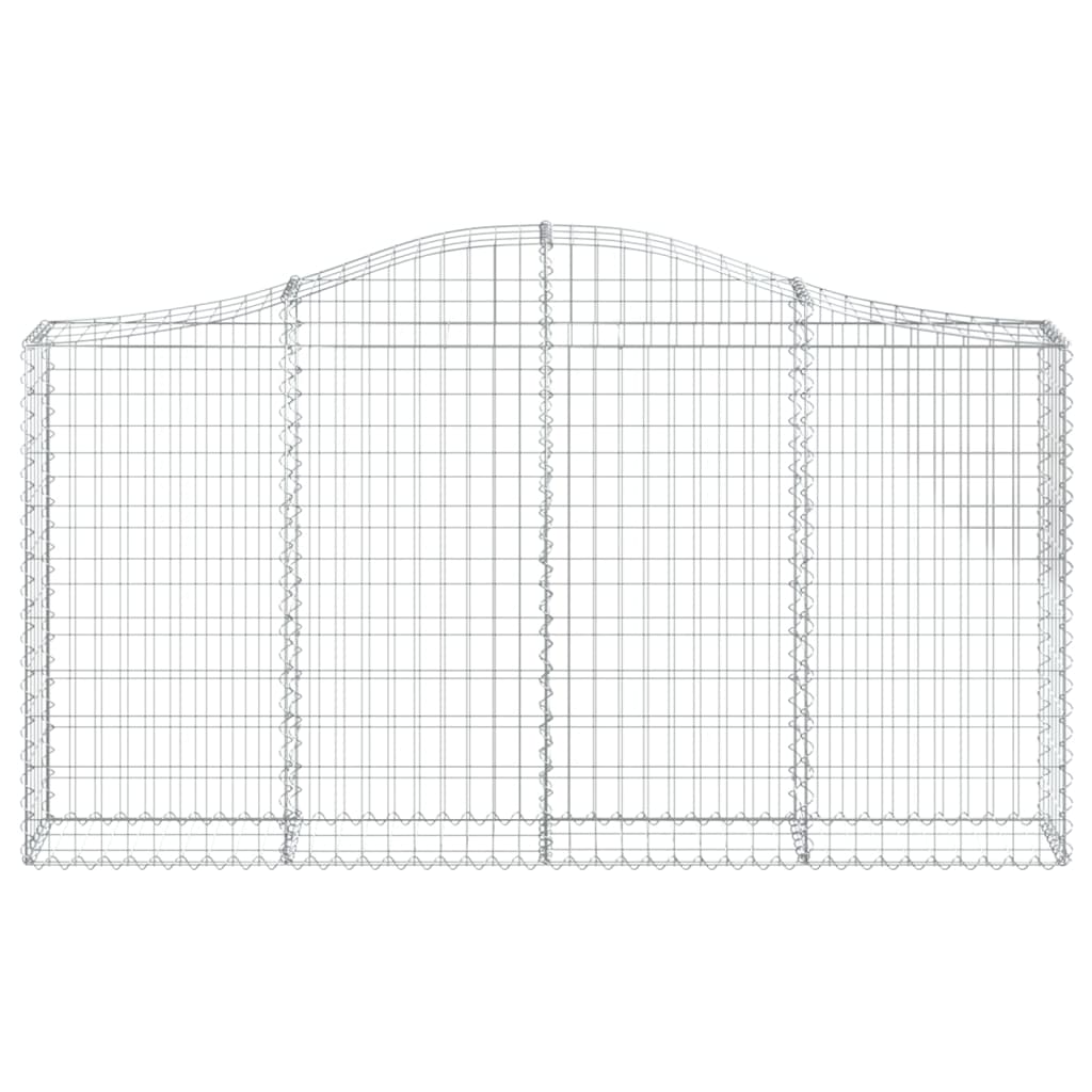 vidaXL Cestos gabião arqueados 14 pcs 200x30x100/120 ferro galvanizado