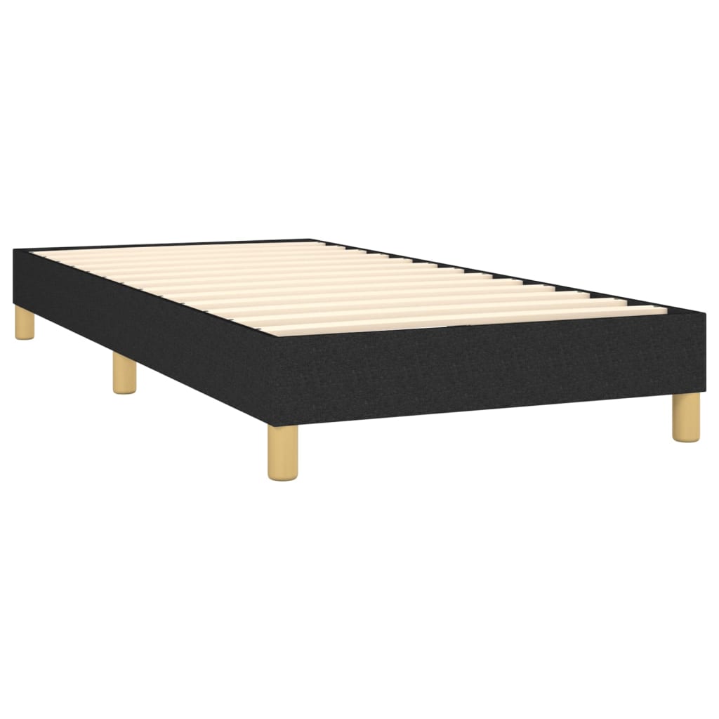 vidaXL Cama com molas/colchão 90x190 cm tecido preto