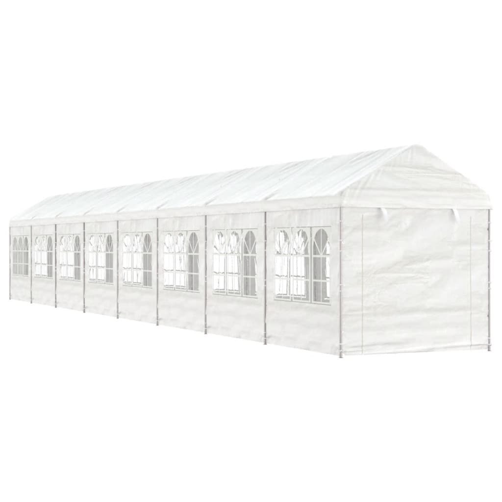 vidaXL Gazebo com telhado 17,84x2,28x2,69 m polietileno branco