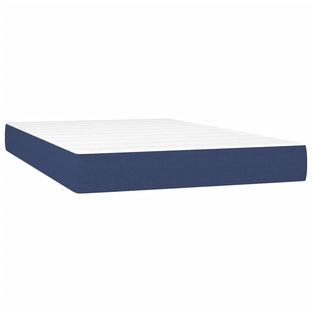 vidaXL Cama box spring c/ colchão e LED 120x200 cm tecido azul