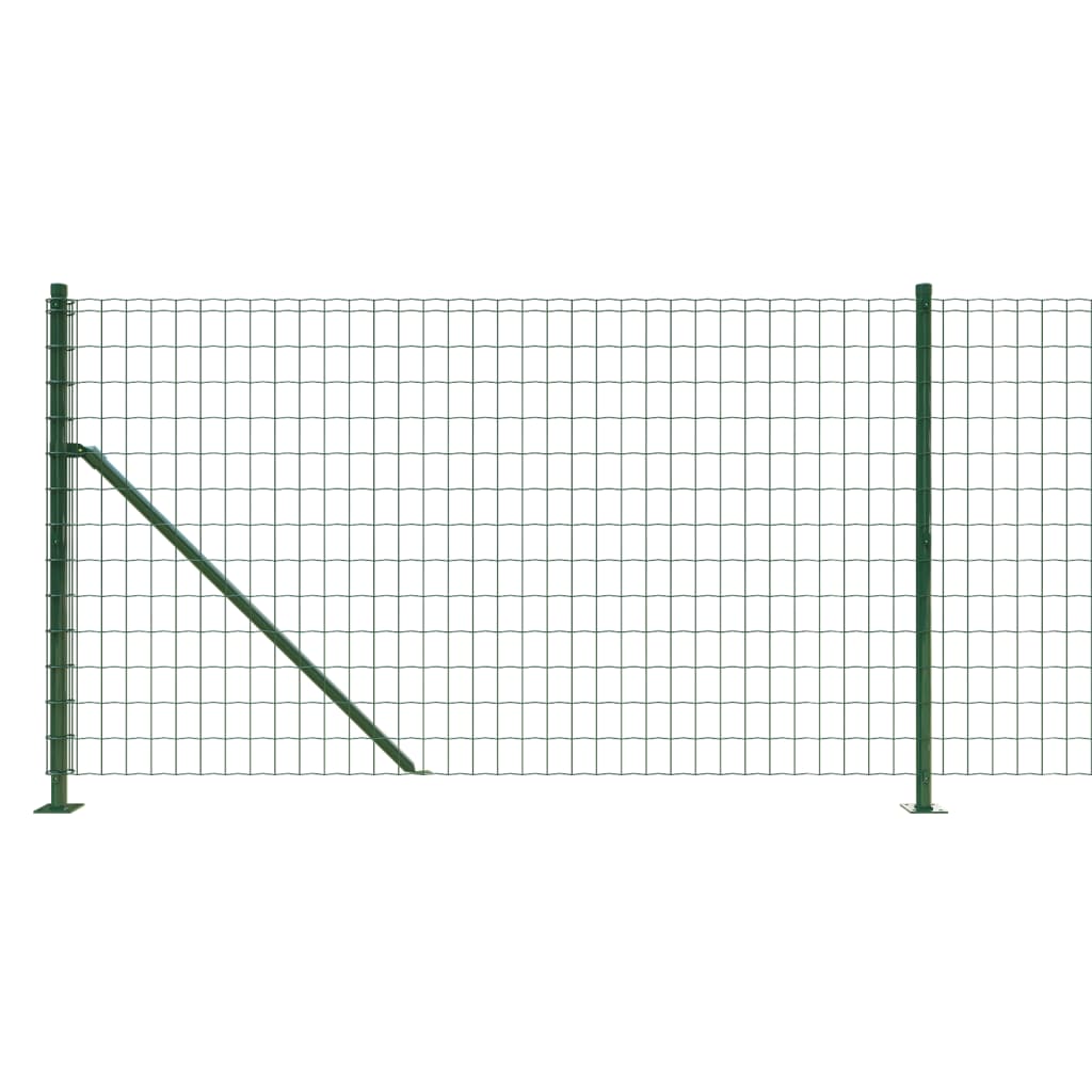 vidaXL Cerca de malha de arame com flange 0,8x10 m verde