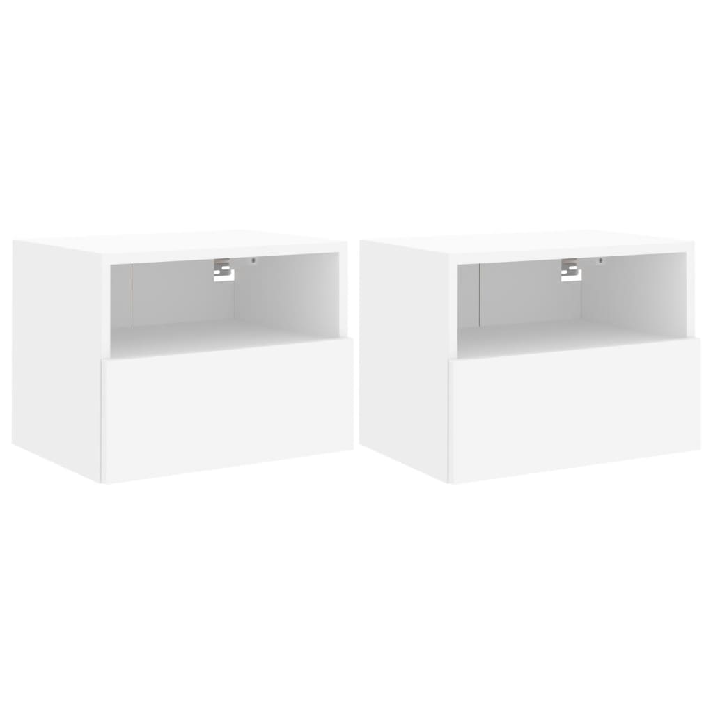 vidaXL Móveis de parede p/ TV 2pcs 40x30x30cm derivados madeira branco