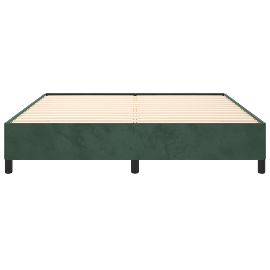 vidaXL Estrutura de cama 160x200 cm veludo verde-escuro