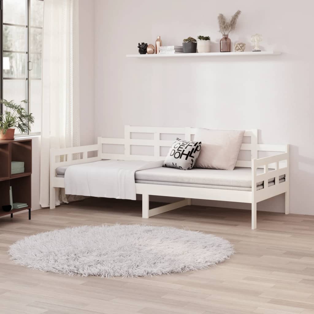 vidaXL Sofá-cama 80x200 cm madeira de pinho maciça branco