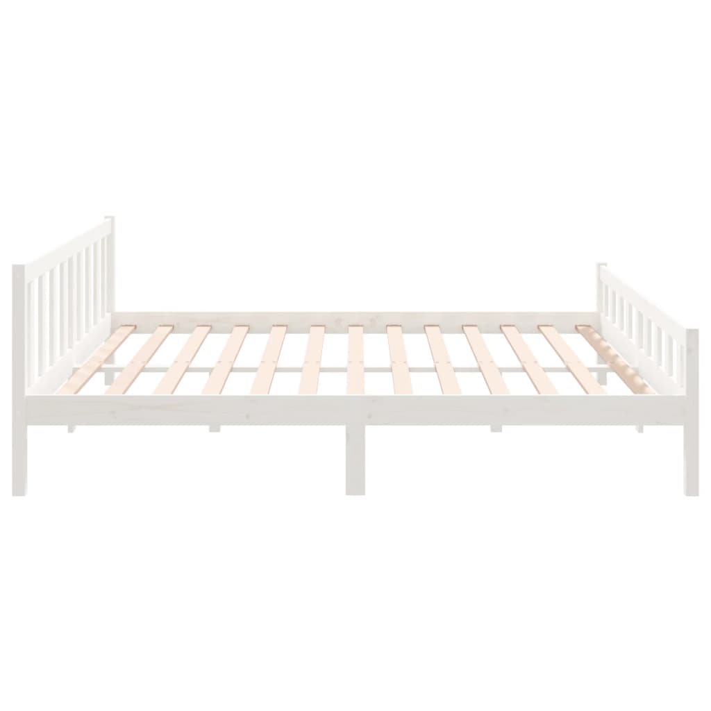 vidaXL Estrutura de cama 160x200 cm madeira maciça branco