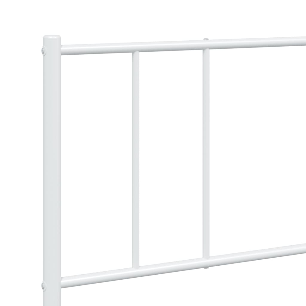 vidaXL Estrutura de cama com cabeceira e pés 183x213 cm metal branco