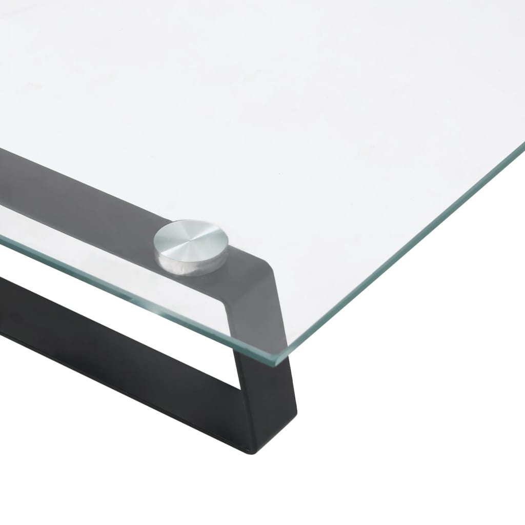 vidaXL Suporte para monitor 100x20x8 cm vidro temperado e metal preto