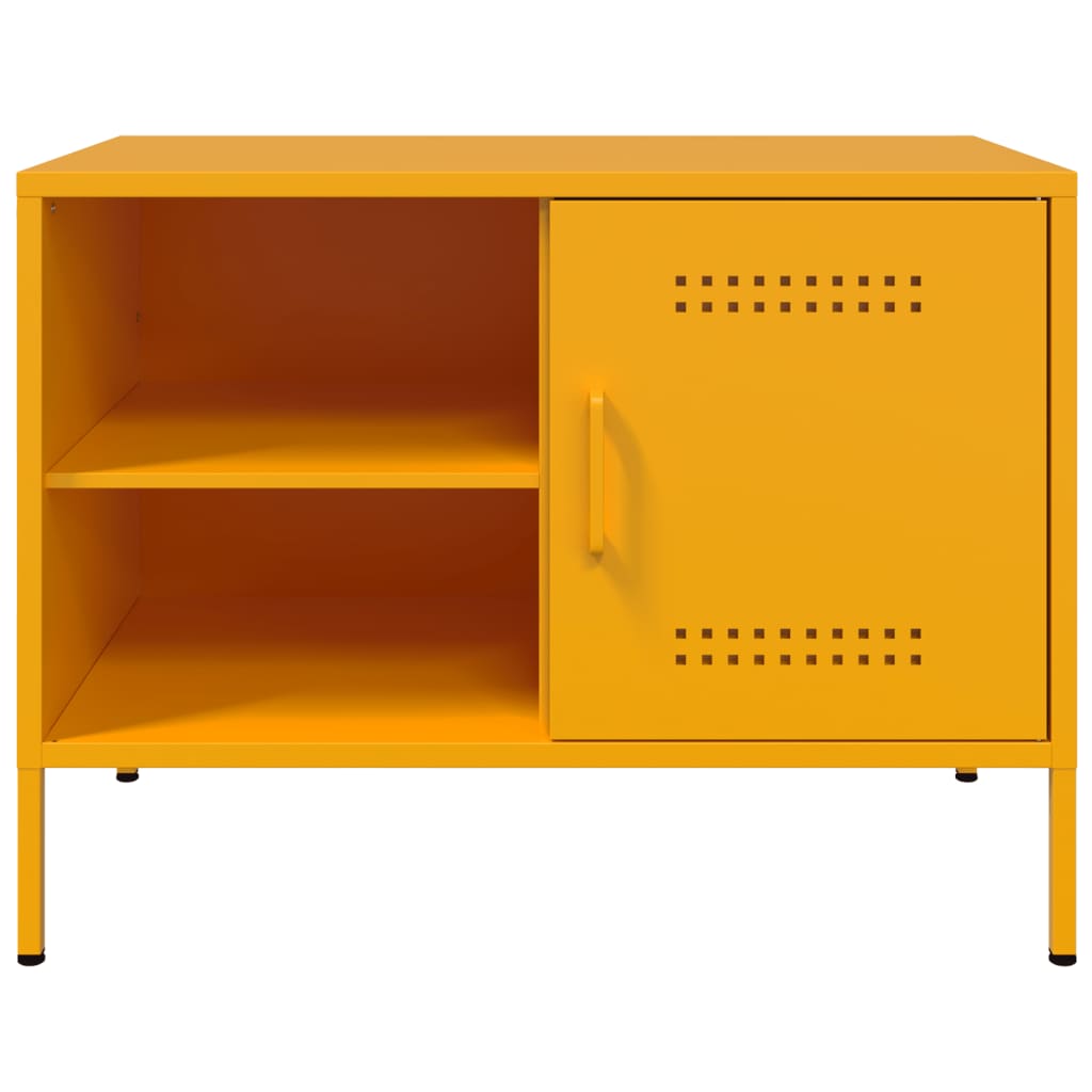 vidaXL Móvel de TV 68x39x50,5 cm aço amarelo mostarda