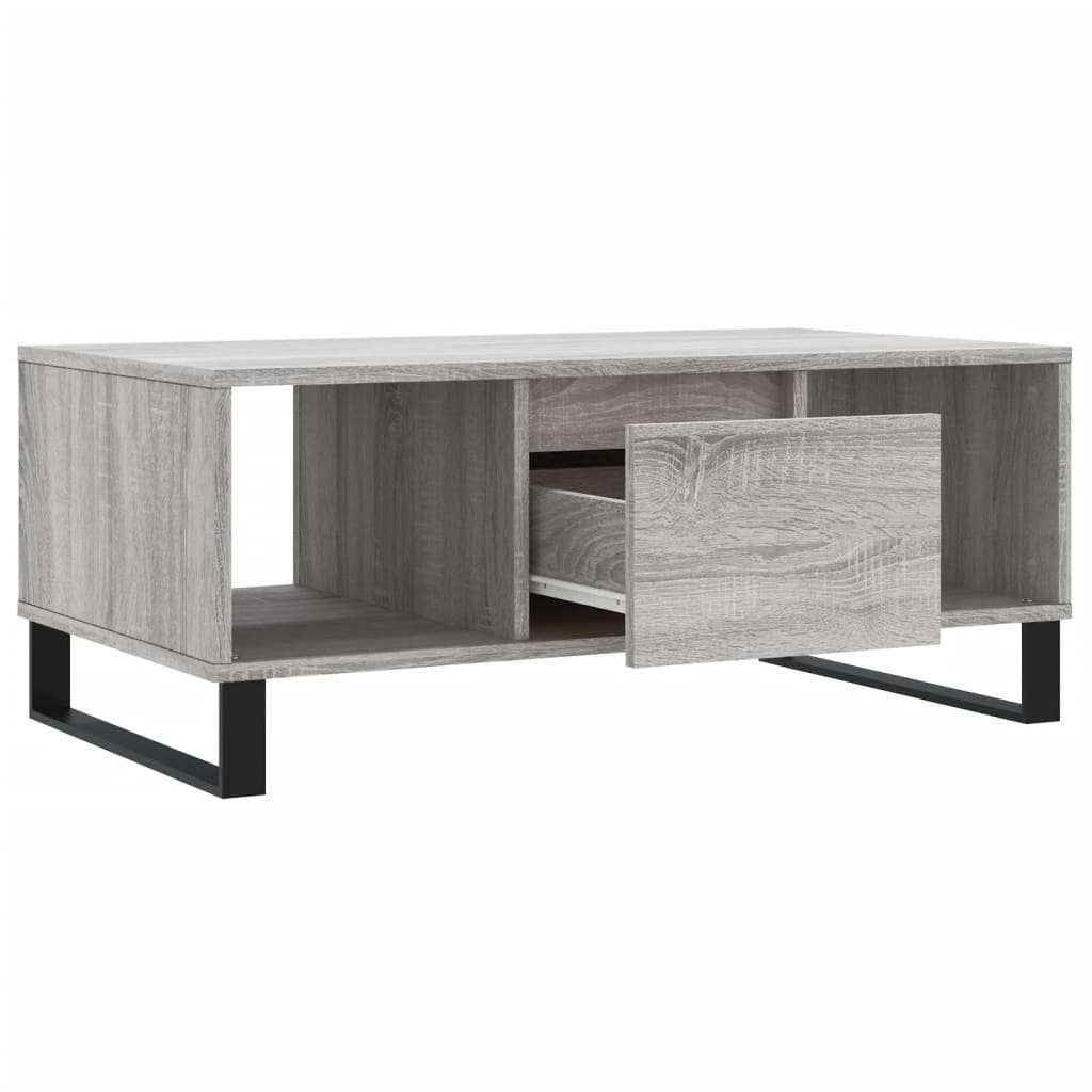 vidaXL Mesa de centro 90x50x36,5 cm derivados madeira cinzento sonoma