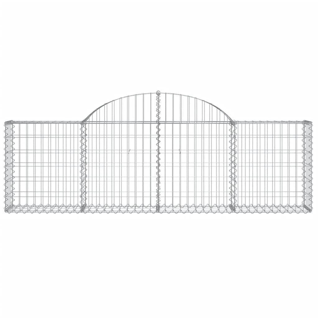 vidaXL Cestos gabião arqueados 15pcs 200x30x60/80 cm ferro galvanizado