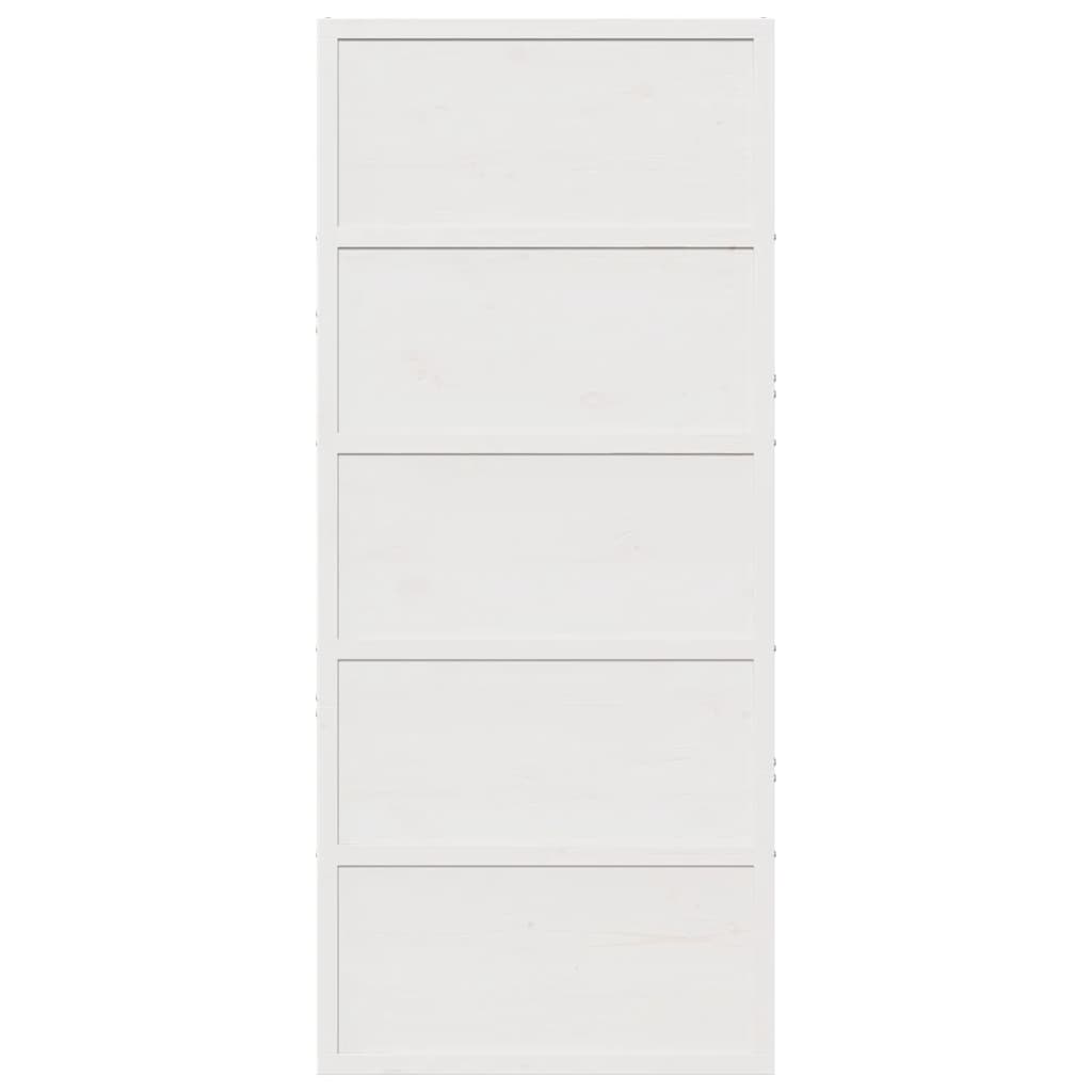 vidaXL Porta de celeiro 90x208 cm madeira de pinho maciça branco