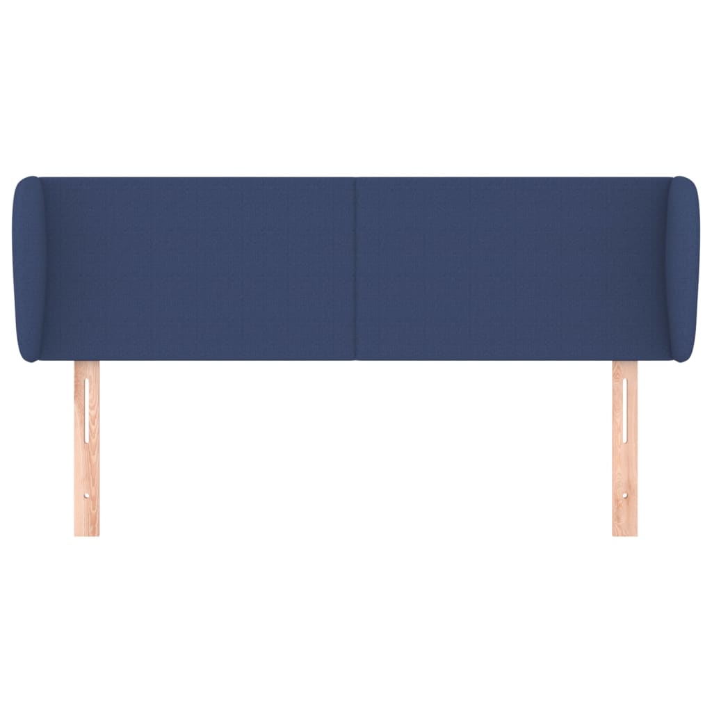 vidaXL Cabeceira de cama c/ abas tecido 103x23x78/88 cm azul