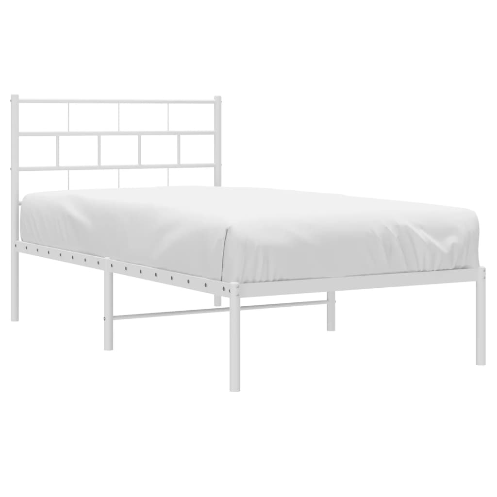 vidaXL Estrutura de cama com cabeceira 80x200 cm metal branco