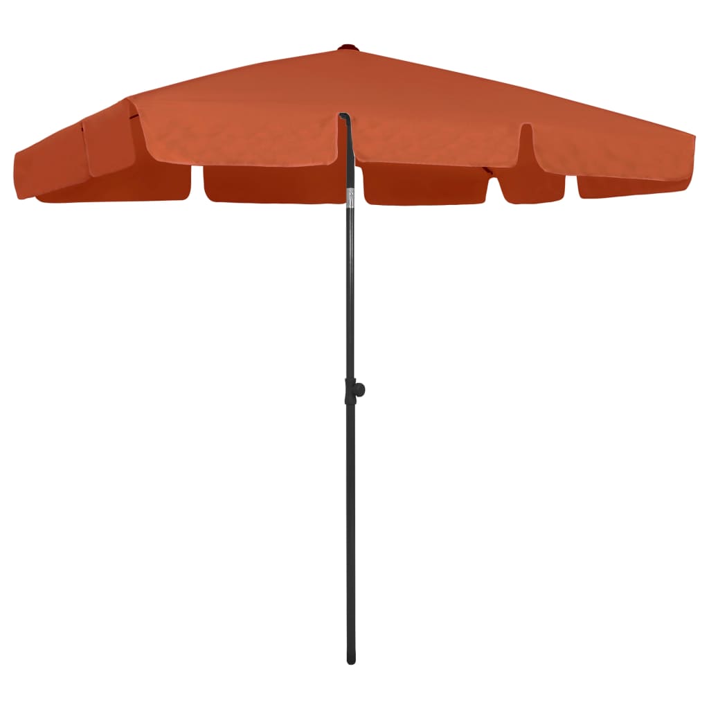 vidaXL Guarda-sol de praia 200x125 cm terracotta