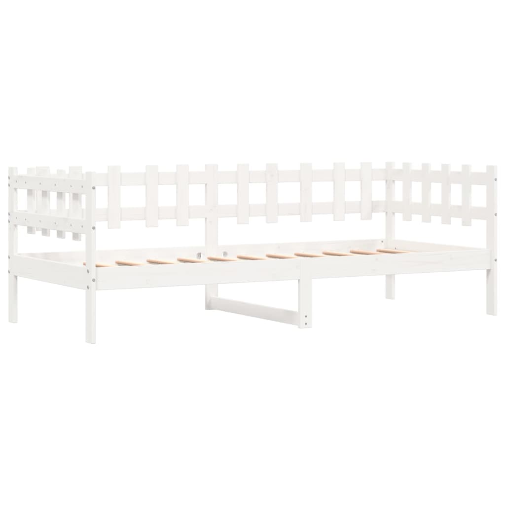 vidaXL Sofá-cama sem colchão 90x190 cm madeira de pinho maciça branco