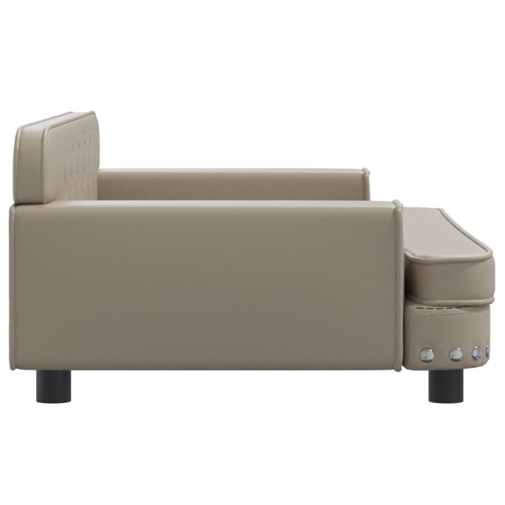 vidaXL Sofá infantil 90x53x30 cm couro artificial cappuccino